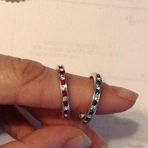 Sterling silver and crystal rings